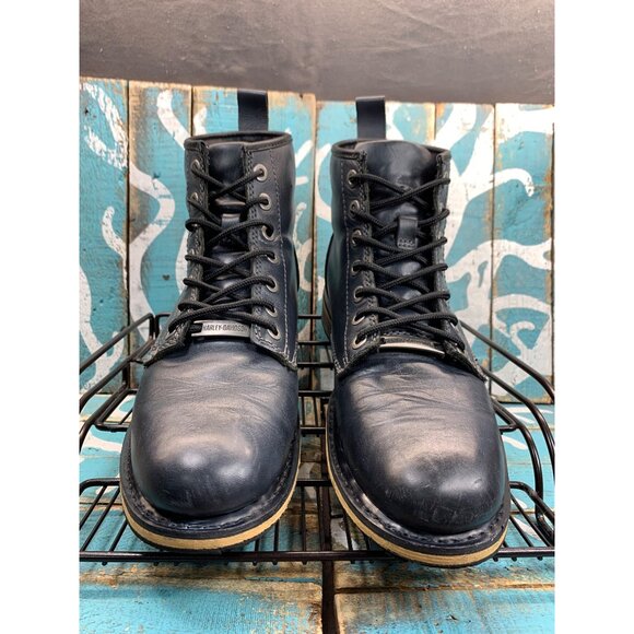 VTG Harley Davidson Motorcycles Ankle Chukka Leather Boots Sz 9M Dark Gray main image 9